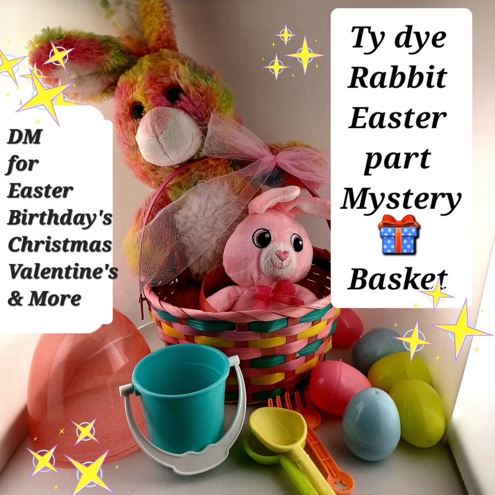 TY Dye Easter  BUNNY Basket W/Mystery 🎁🎁 Or DM *Custum Theme & Occassion